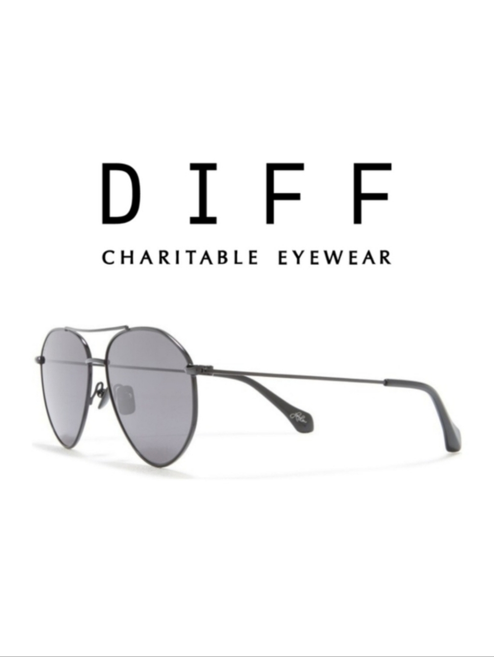 DIFF  Ivy 56mm Polarized Aviator Sunglasses- Black/ Dark Smoke